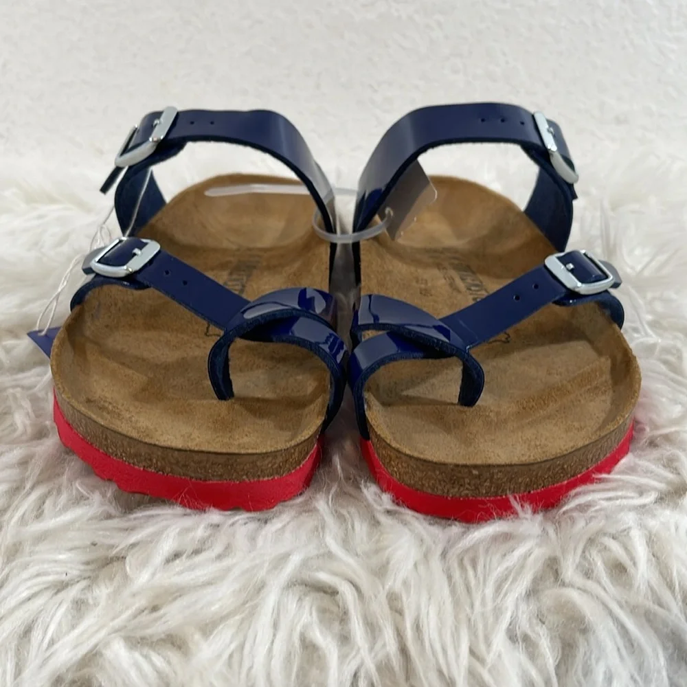 BIRKENSTOCK Ladies’ Mayari Dress Blue Patent Birko-flor Sandal Size 10 NEW - Picture 4 of 15